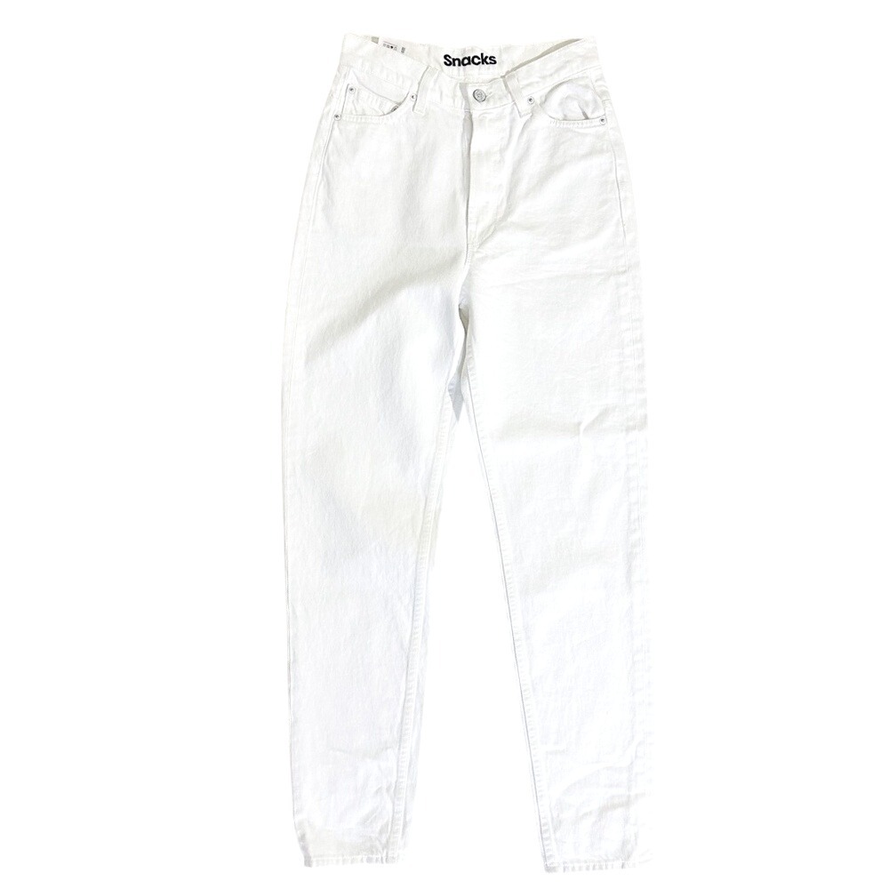MOTHER Snacks High Waist Twizzy‎ Skimp In Sticky Rice White - size 26